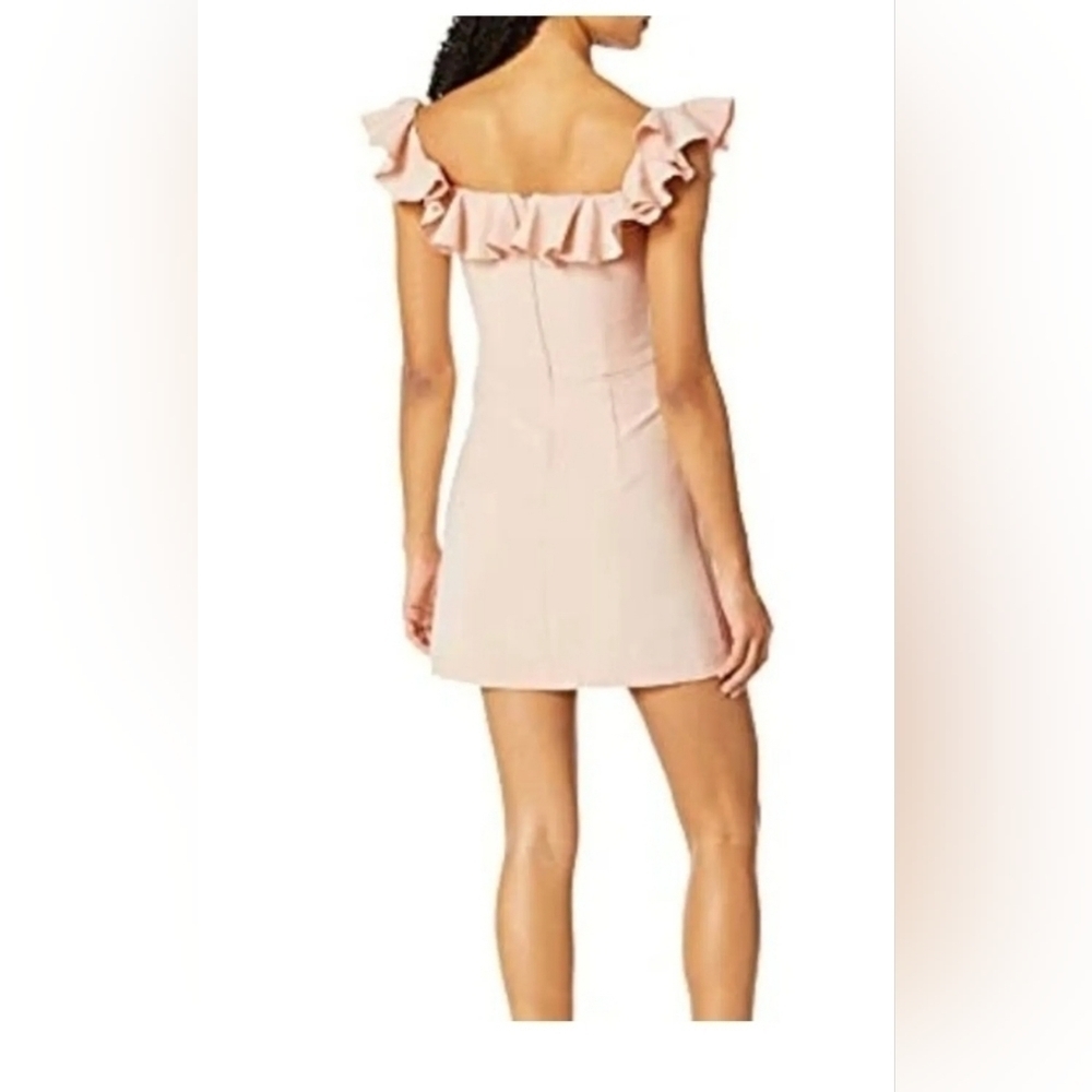 NWT French Connection Whisper Light Off the Shoulder Ruffle Pink Mini Dress 6 - Picture 2 of 7